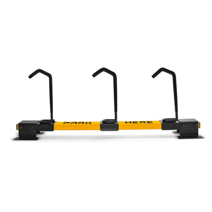 Bringer - Rastrelliera fermabici da muro 3 posti portabici verticale in acciaio zincato con ganci rivestiti in PVC. Bike Rack modulare regolabile compatibile con tutti i modelli di bicicletta.