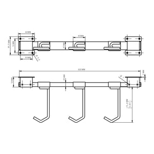 Bringer - Rastrelliera fermabici da muro 3 posti portabici verticale in acciaio zincato con ganci rivestiti in PVC. Bike Rack modulare regolabile compatibile con tutti i modelli di bicicletta.