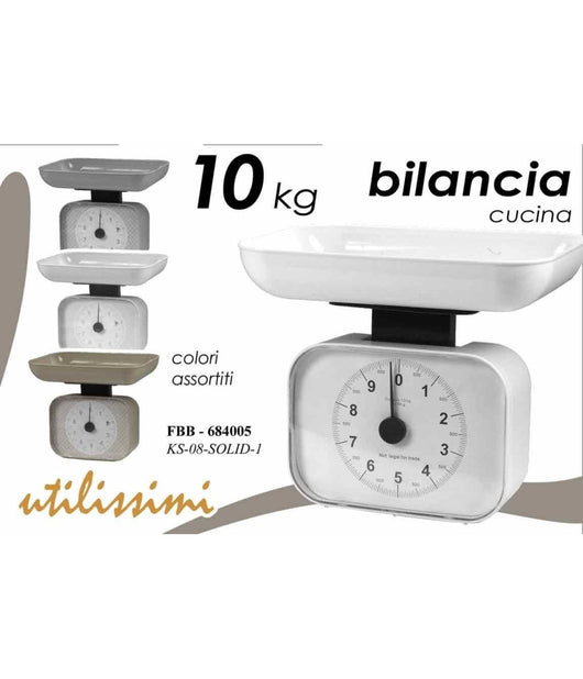 Bilancia Da Cucina Meccanica Analogica Rettangolare 10 Kg Colori Assortiti         
