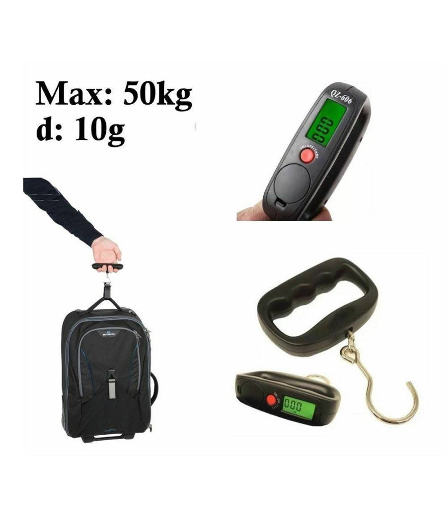 Bilancia Da Viaggio 10g-50kg Pesa Valigia Valigie Bagagli Digitale Portatile         