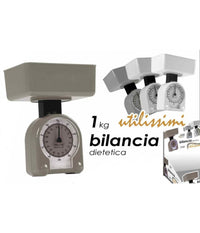 Bilancia Dietetica Cucina Analogica 1kg Pesa Alimenti Piatto Vari Colori 684005         