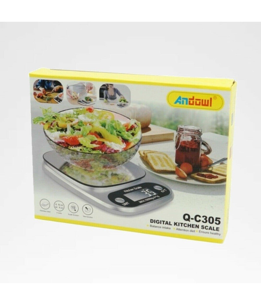 Trade Shop - Bilancia Digitale Accessorio Per Cucina Casa Elettronica Q-c305 Pesa Alimenti -
