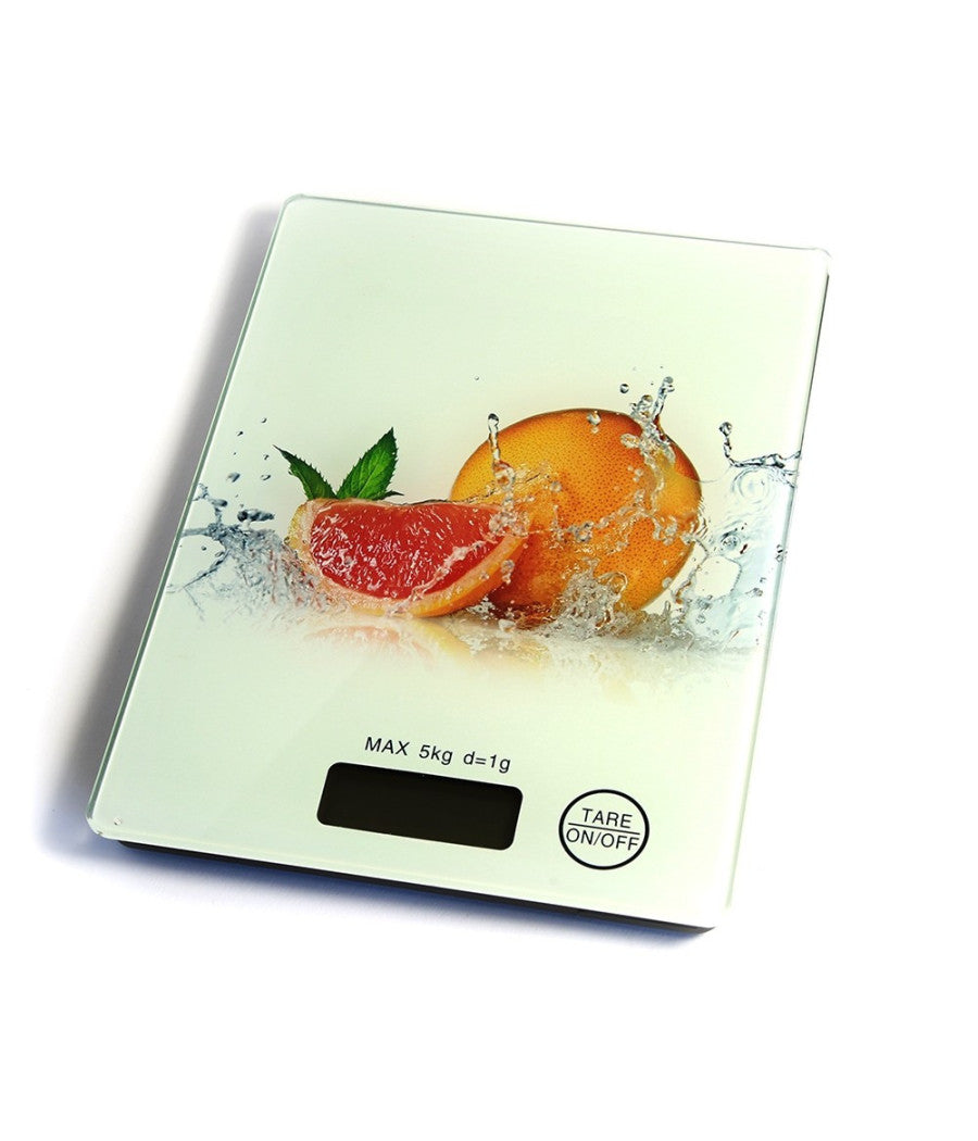 Bilancia Digitale Lcd Piatto Ripiano In Vetro Da Cucina 5kg Da1gr A 5kg Fantasia         