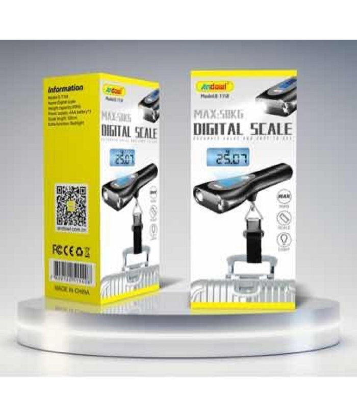 Bilancia Digitale Portatile Per Bagagli Fino A 50kg Metro Torcia Display Q-t158         