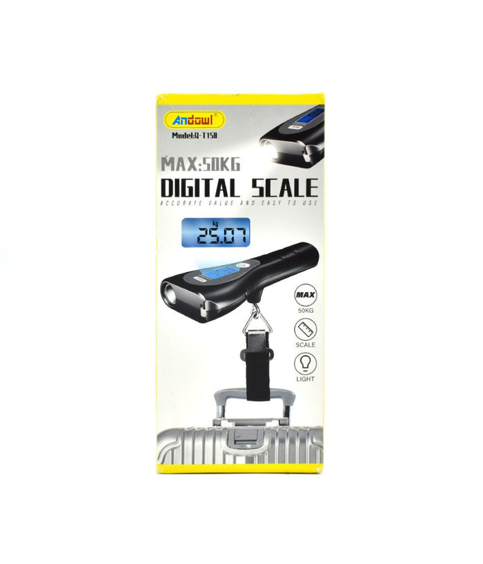 Bilancia Digitale Portatile Per Bagagli Fino A 50kg Metro Torcia Display Q-t158         