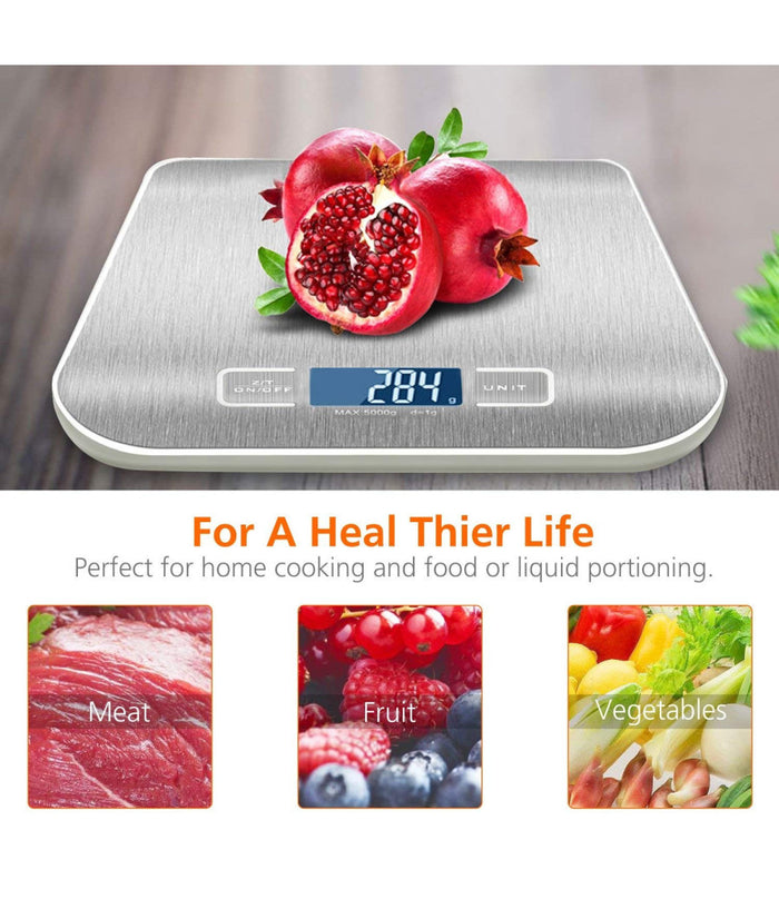 Bilancia Elettronica Digitale Da Cucina Digitale In Acciaio Inossidabile Max 5kg         