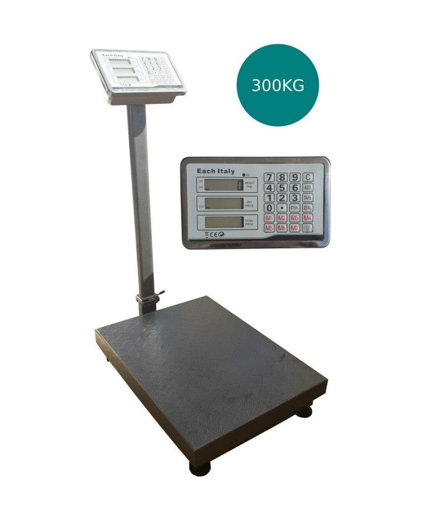 Bilancia Industriale Da Terra Con Piattaforma Display Digitale Peso 300 Kg         