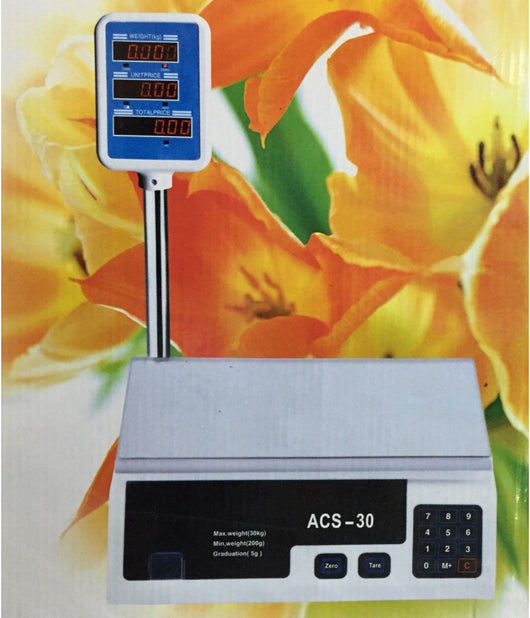 Bilancia Pesa Max 30 Kg Digitale Elettronica Professionale Grammi Chilo Chili         