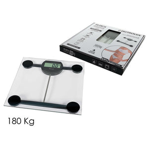 Trade Shop - Bilancia Pesapersone Digitale Ultrasottile In Vetro Pesa Persone Max. 180 Kg -