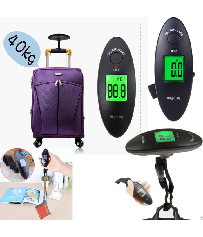 Bilancia Portatile 40 Kg Elettronica Lcd Pesca Bagagli Zaini Con Gancio Wh-a15         