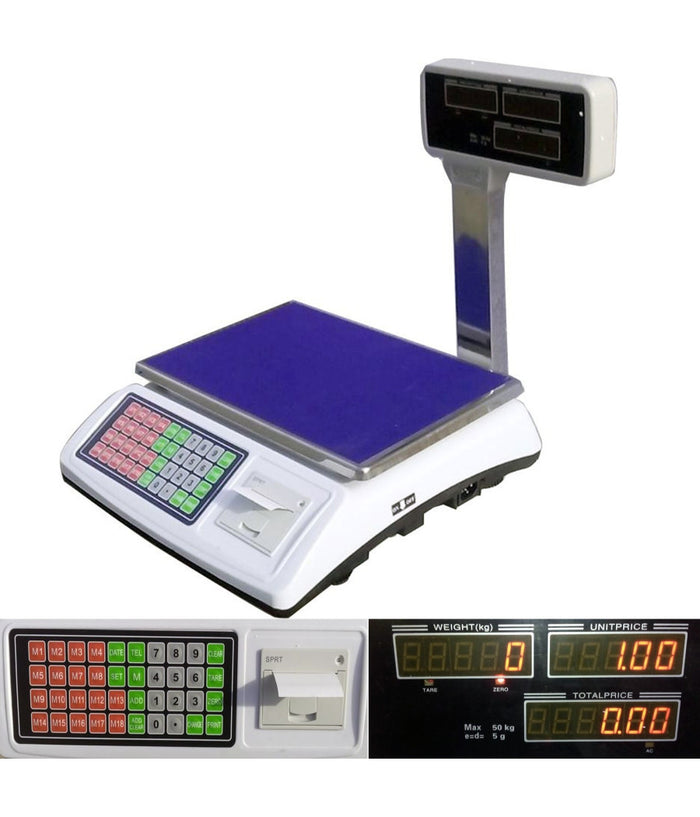 Bilancia Professionale Da Banco Digitale Max 50kg 5 Gr Con Display Con Scontrino         