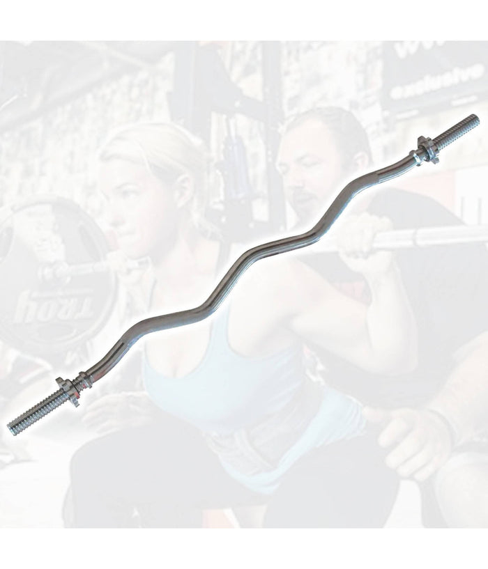 Bilanciere Curl Curvo Ondulato 150cm Filettatura Ferma Dischi French Press 25mm         