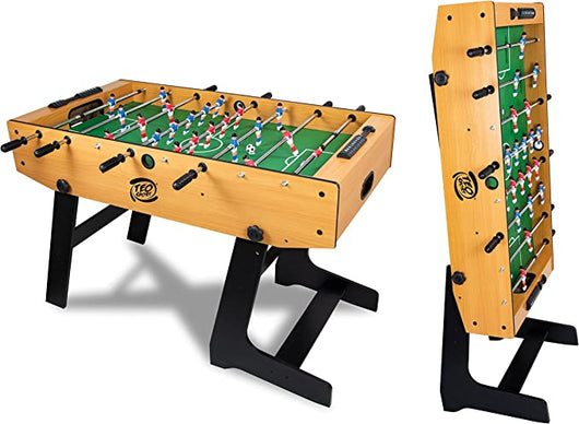 Teorema 68063 - Calciobalilla Pieghevole, in Legno, con Aste Telescopiche, Dimensione: 158x45x85cm