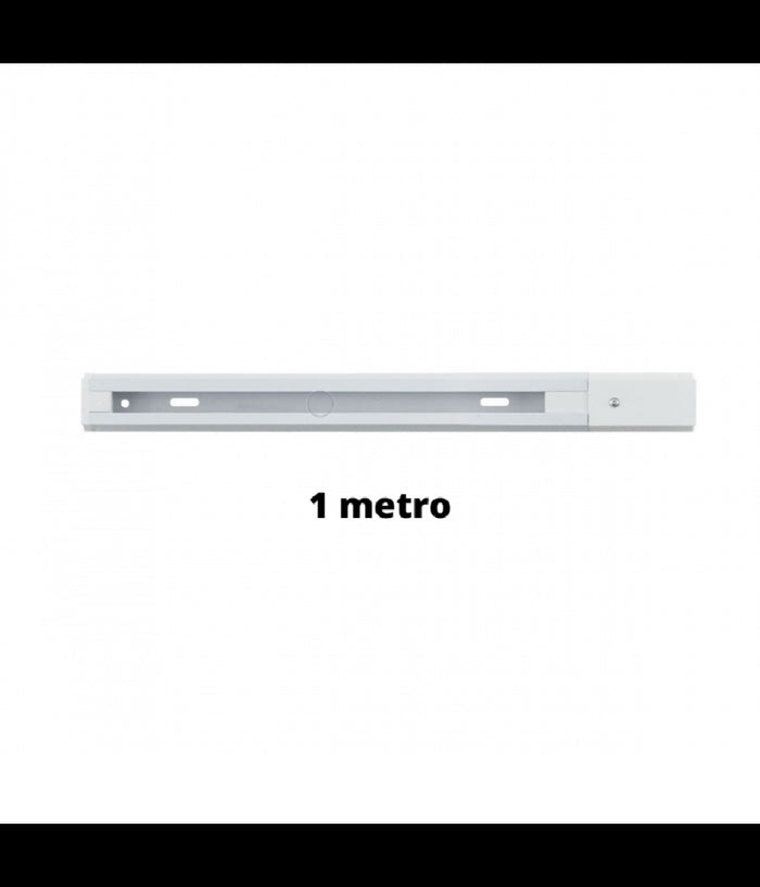 Binario 1mt Elettrificato 2 Poli Rinforzato Monofase Bianco Faro Pista-b Bina-b         