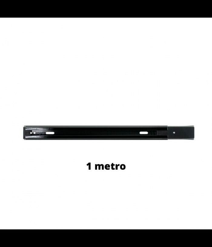 Binario 1mt Elettrificato 2poli Rinforzato Monofase Nero Per Faro Pista-n Bina-n         