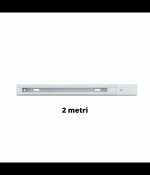 Binario 2mt Elettrificato 2poli Rinforzato Monofase Bianco Faro A Pista Pista-2b         