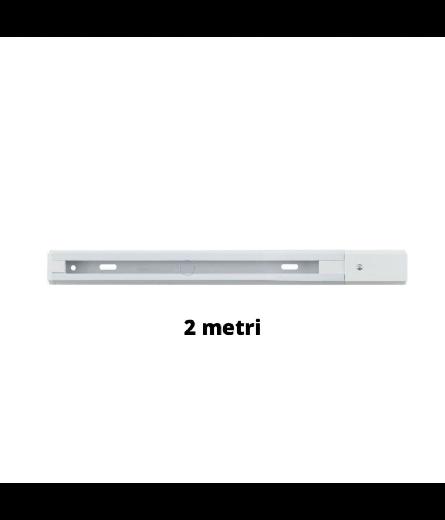 Binario 2mt Elettrificato 2poli Rinforzato Monofase Bianco Faro A Pista Pista-2b         