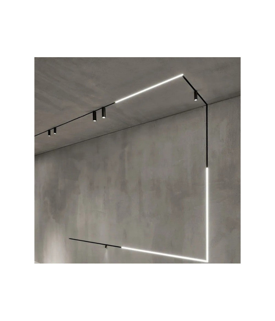 Binario Magnetico Nero 2mt 48v Da Incasso Per Faretti Led Con Copertura Tk670-2m         