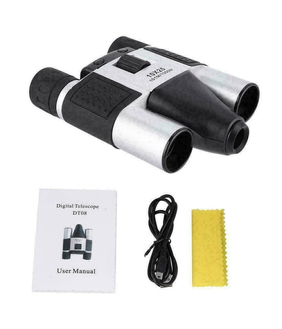 Binocolo Con Fotocamera Digitale Telescopio Tf Microsd 10x25 Dt08 1.3mp Cmos         