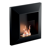 Biocamino da parete Elysium Nero 2,5 kW – struttura acciaio, vetro protettivo, fissaggio a parete – Tecno Air System