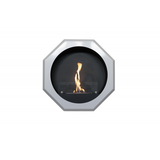 Biocamino da parete Palmanova Bianco 2,0 kW – fissaggio a parete, vetro frontale, serbatoio 1 L – Tecno Air System