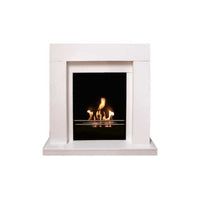 Biocamino da pavimento Camogli Bianco 2 kW – struttura in legno, vetro frontale protettivo, certificato EN 16647 – Tecno Air System