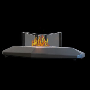 Biocamino da tavolo Boston Nero 1,5 kW – capacità 0,4 L, 4 vetri protettivi, struttura acciaio – Tecno Air System