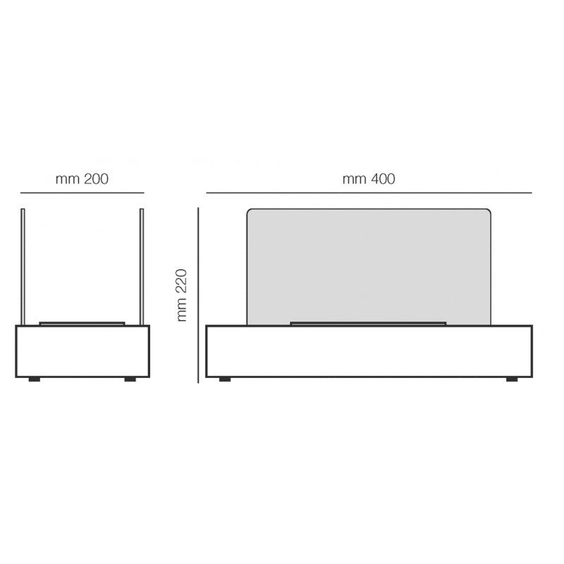 Biocamino da tavolo Cremona Nero 1,5 kW – bruciatore 1 L, doppio vetro, design compatto – Tecno Air System