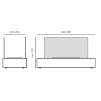 Biocamino da tavolo Cremona Nero 1,5 kW – bruciatore 1 L, doppio vetro, design compatto – Tecno Air System