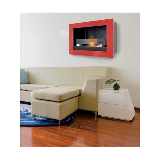 Biocamino parete / incasso Treviso 2,5 kW – bruciatore 1,9 L, vetro temperato, acciaio verniciato – Tecno Air System