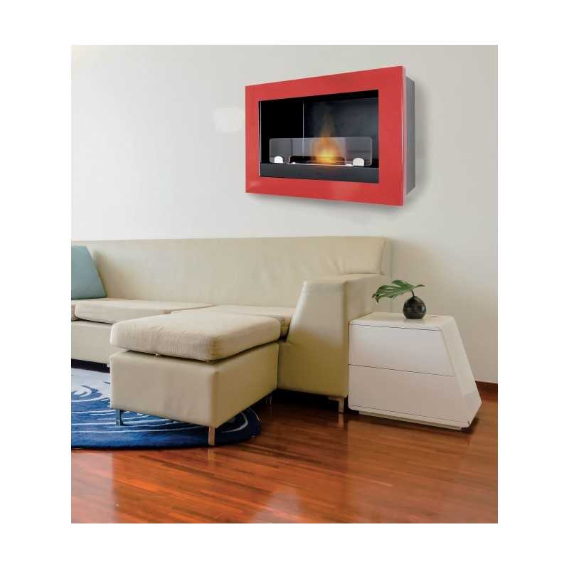 Biocamino parete / incasso Treviso 2,5 kW – bruciatore 1,9 L, vetro temperato, acciaio verniciato – Tecno Air System