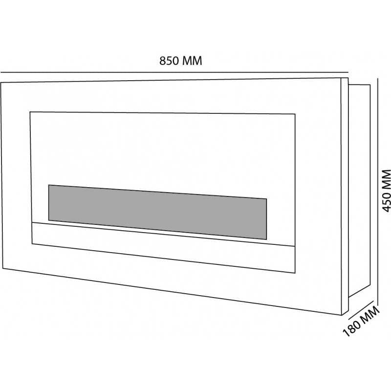 Biocamino parete / incasso Verona bianco 3 kW – vetro temperato, bruciatore 2,9 L regolabile – Tecno Air System