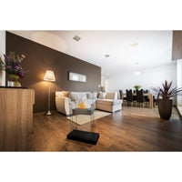 Biocamino pavimento Atlanta Nero 2 kW – struttura acciaio + base in legno, 4 vetri – Tecno Air System