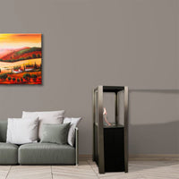 Biocamino pavimento Nevada Nero 1,5 kW – vetro frontale, altezza 120 cm, potenza decorativa – Tecno Air System