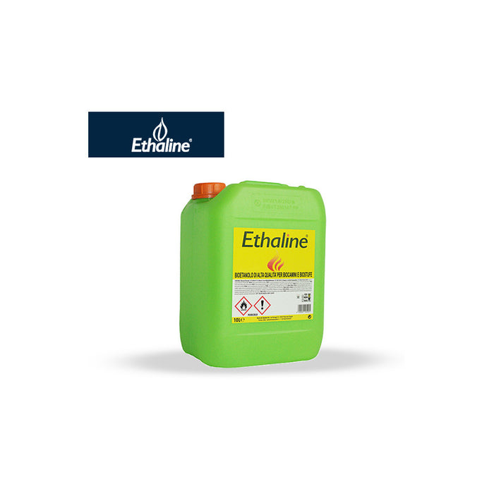 Bioetanolo Ethaline Confezione 2 Taniche da 10 L – ultra purificato (>96 %), senza fumo e odore, ideale per biocamini – Tecno Air System