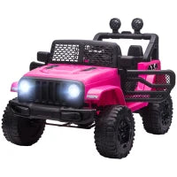 Buggy elettrico per bambini da 12 V, 5 Km/h Max. con radiocomando, Effetti luminosi e sonori 100x65x72 cm, Rosa