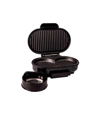 Bistecchiera Elettrica Doppia Piastra Antiaderente 750w Tostiera Omelette Tonda         