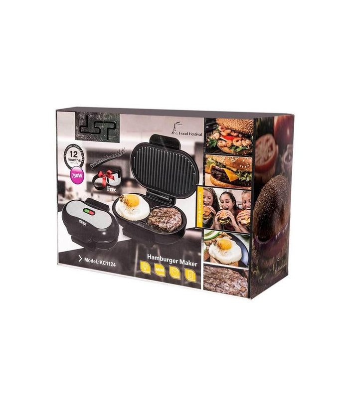 Bistecchiera Elettrica Doppia Piastra Antiaderente 750w Tostiera Omelette Tonda         