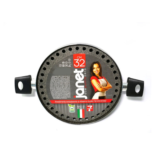 Trade Shop - Bistecchiera Grill Con Manici ø32cm In Alluminio Con Rivestimento Antiaderente 042788m -