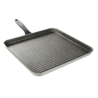 Trade Shop - Bistecchiera Quadrata 31.5 Cm Pietra Antiaderente Antigraffio Con Manico Nero 041064m -
