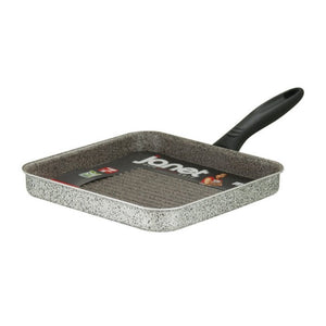 Trade Shop - Bistecchiera Quadrata In Alluminio Antiaderente Antigraffio Da 14,5/23,5 Cm Con Manico -