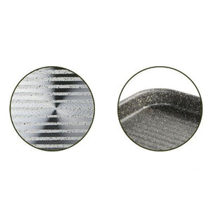 Trade Shop - Bistecchiera Rettangolare 19x29cm Pietra Antiaderente Antigraffio Con Manico Nero 045024m -