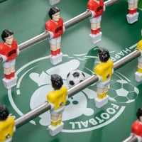 Tavolo da Gioco 6 in 1 con Calcio Balilla, Biliardo, Air Hockey, Ping Pong, Anelli e Hockey su Prato, 118x104x71 cm