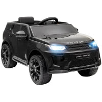 Macchina Elettrica per Bambini a Licenza Land Rover con Fari, Clacson e Cintura,106x65.5x51 cm, Nero