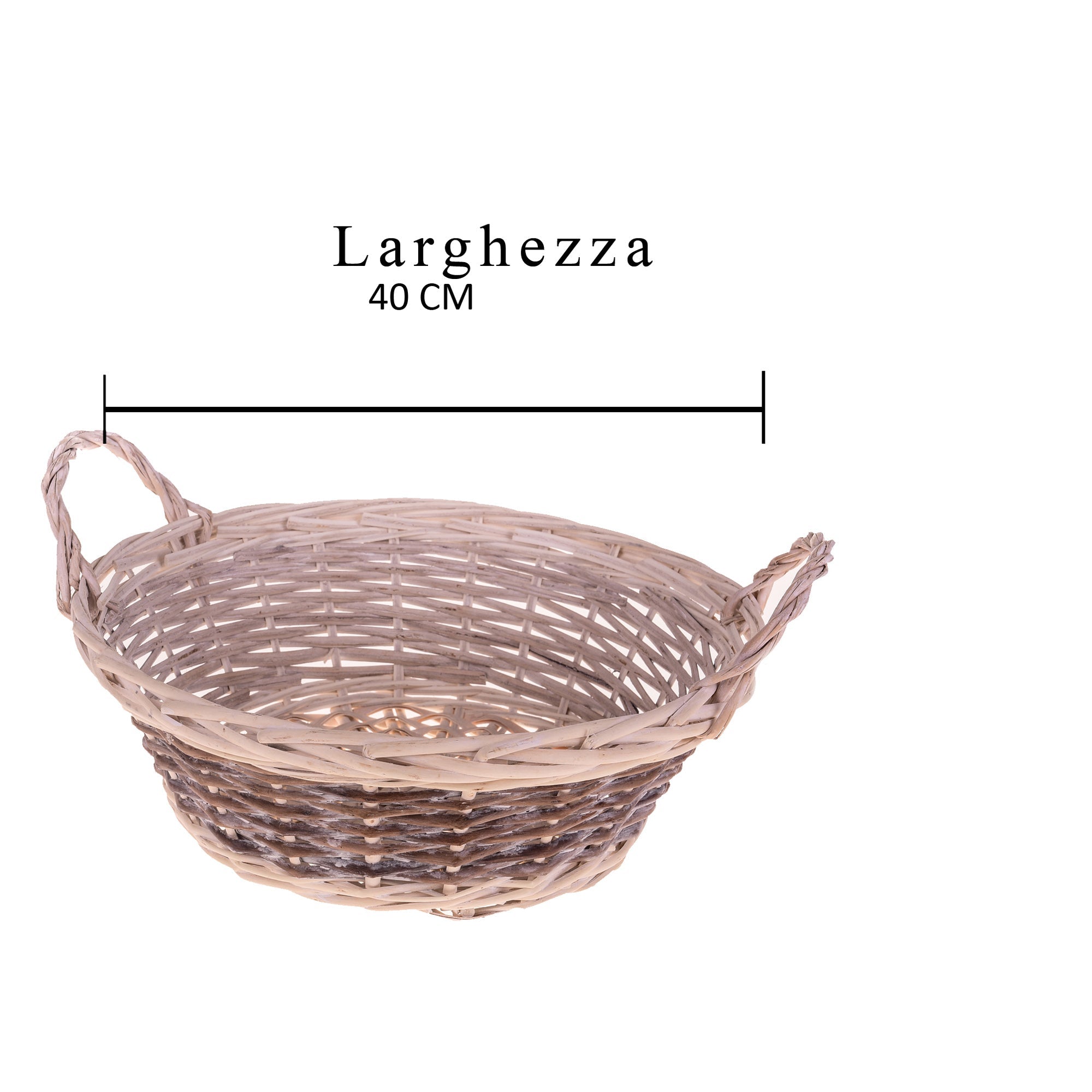 Set 2 Cesti Rotondi Nat Ø 40x13 cm