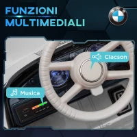 Macchina Elettrica per Bambini a 2 Porte con Licenza BMW 507, con Clacson e Telecomando, 115x55x47 cm, Bianca