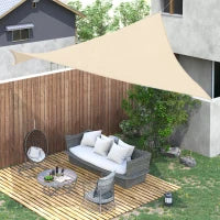 Tenda a Vela Parasole Rettangolare 4 x 6m, Tenda da Sole Protezione Raggi UV in HDPE 185g/㎡, Crema
