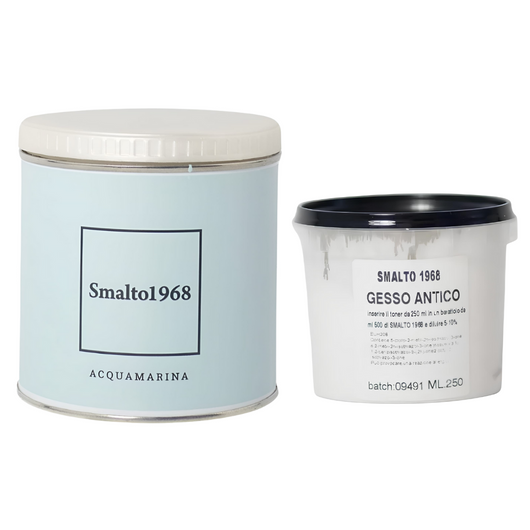 Smalto1968 base acqua gesso antico shabby chic finitura opaca multicolore l 0.5 *** colore- acquamarina, confezione 1