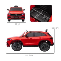 Macchina Elettrica per Bambini 3-8 Anni con Telecomando, Fari e Clacson, Rossa e Nera