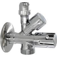 Rubinetto filtro doppio uso ottone cromato combinato attacco lavatrice 1/2 x 3/4